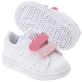 adidas Kids Stan Smith CF (White/Tulip/Pink 3.0 M) Shoes