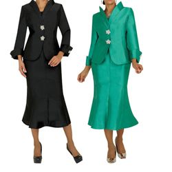 Divine Apparel Modest Sprial Stone Detail Missy Skirt Suit Today $169