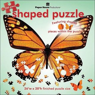 Paper House Monarch In Flight 500 piece Shaped Jigsaw Puzzle