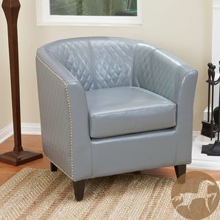 Christopher Knight Home Mia Grey Leather Quilted Club Chair
