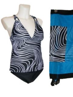 Womens Swim sets By Chuck Handy 3pc Tankini Bikini Zebra