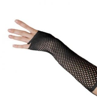 Black Long & Stretchy Fishnet Arm Warmers Clothing