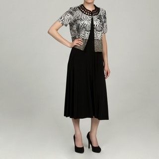 Madison Leigh Womens Black/ White 2 piece Dress Set