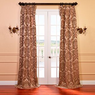 Astoria Taupe and Mushroom Faux Silk Jacquard French Pleated Curtains