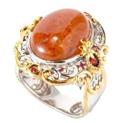 Michael Valitutti Two tone Hessonite Garnet and Orange Sapphire Ring