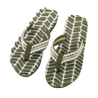 Foam Slippers Thong Sandal Flip Flops Army Green White EU 40.5 Shoes