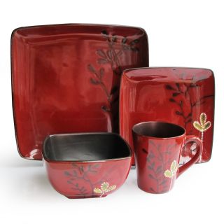 Elise Red Stoneware 16 piece Dinner Set Today $70.99 5.0 (1 reviews