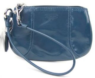 Coach Sophie Patent Leather Wristlet Bag Purse   Blue