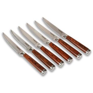 Laguiole Select Polished Hardwood 6 piece Steak Knife Set