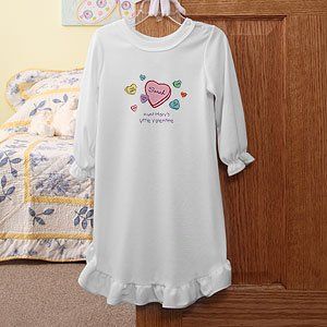 Personalized Candy Hearts Girls Valentines Day Nightgown