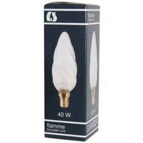 Ampoule incandescente flamme torsadée Luxe E14   60 W   translucide