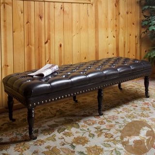 Christopher Knight Home Hastings Brown Tufted Bonded Leather Ottoman
