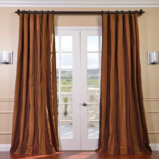 Signature Stripe Faux Silk Taffeta 108 inch Curtain Panel