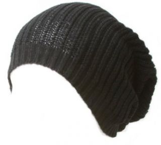 Womens Lightweight Slouchy Knit Beanie  Black Clothing
