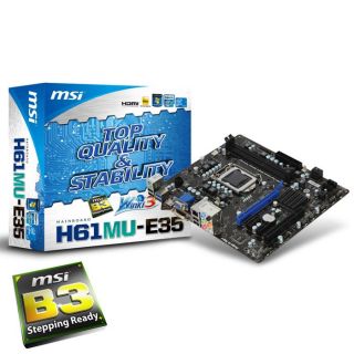 MSI H61MU E35 B3   Carte mère socket LGA 1155   Chipset Intel H61