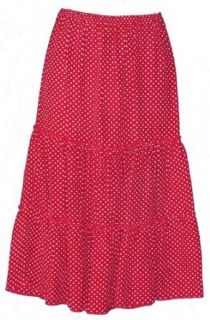 Short Tiered Skirt/Red with White Polka Dots, Large