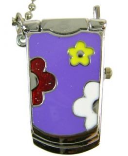Purple Color Cell phone Watchh   Cell phone Necklace Watch