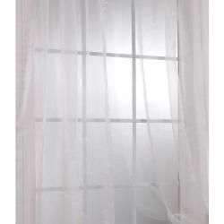 Off White Faux Organza 108 inch Sheer Curtain Panel Pair