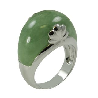Gems For You Sterling Silver Carved Green Jade Ring Today $88.99