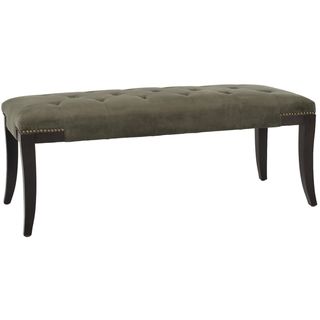 Florence Grey Tufted Nailhead Bench