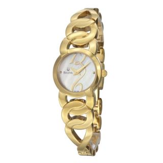 Bulova Womens Bracelet Goldplated Steel Quartz Watch