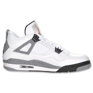Nike Air Retro 4 Basketball Cement Shoes White/Gray/Black Shoes