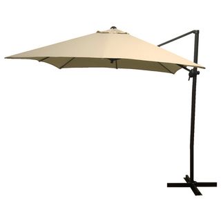 Elegant Antique Beige Square Steel Offset Umbrella