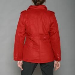 Lexen Red Womens Wool Double Breasted Pea Coat