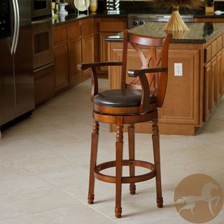 Eclipse Brown Armed Swivel Barstool