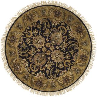 Handmade Traditions Black/ Light Brown Wool Rug (5 Round) Today $129