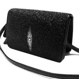 Stingray Leather Clutch Bag w/ Removable Strap Shoes