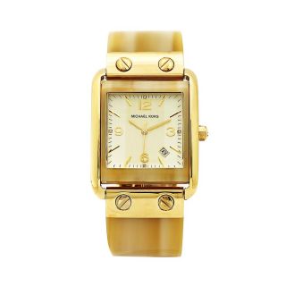 Michael Kors Womens Classic Goldtone Plastic Goldtone Dial Watch