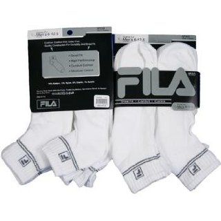 MenS Fila White With Grey Quarter Sock (6 Pack)