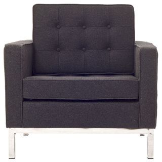 Florence Style Dark Grey Wool Armchair Chair