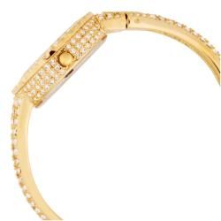 Burgi Womens Sizzling Diamond and Crystal Gold tone Bangle Watch