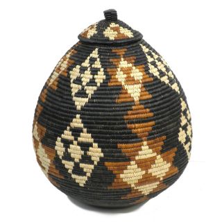 Ukhamba Black and Brown Beer Basket (South Africa)