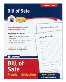 Adams Bill of Sale Forms Pack, Includes 2 Motor Vehicle