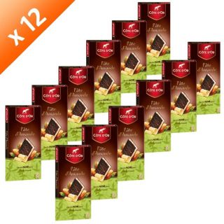 Lot de 12 Tablettes   Côte dOr   Chocolat noir fourré à la pâte d