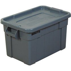 Rubbermaid Brute Tote with Lid, 20 Gallon Capacity, Gray