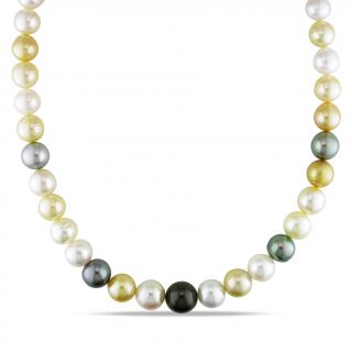 Miadora 14k Gold South Sea and Tahitian Pearl Necklace (10 12.5 mm