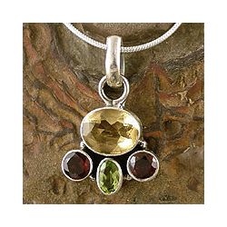 Sterling Silver Harmony Garnet Citrine Necklace (India) Today $76
