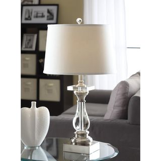Crystal Curve Table Lamp with White Shade