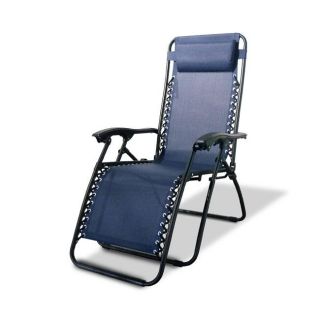 Blue Zero Gravity Steel and PVC mesh Outdoor Chair with Headrest