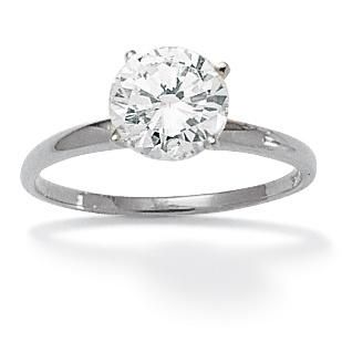 Ultimate CZ 10k White Gold Cubic Zirconia Solitaire Ring MSRP $330.00