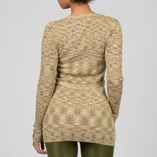 WR9000 Womens Gold Lurex Cardigan Sweater