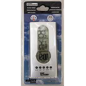 Minder Research MRI 122AG Wired Indoor Outdoor Thermometer with Clock