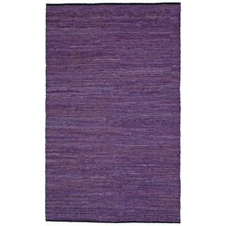 Hand woven Matador Purple Leather Rug (5 x 8)