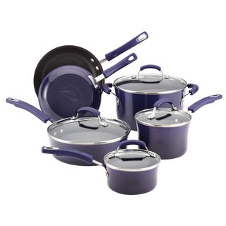 Rachael Ray Porcelain II Purple 10 piece Cookware Set