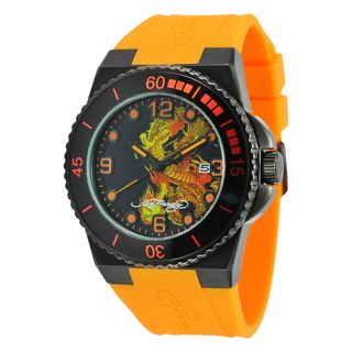 Ed Hardy Mens Steel Dive Immersion Dragon Watch