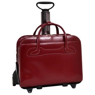 McKlein Red Willowbrook Detachable Wheeled Laptop Briefcase